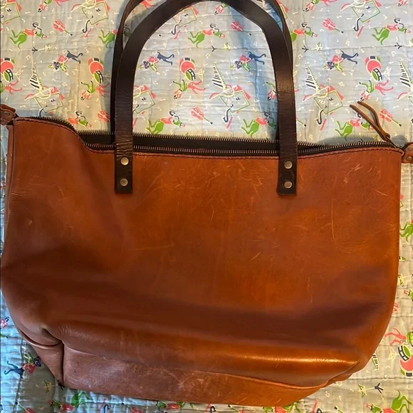 Brown Leather Tote Bag - Picture 3 of 7